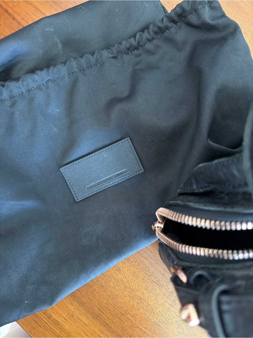Alexander Wang Black Pebbled Leather Mini Duffel with Rose Gold Hardware - Picture 8 of 9